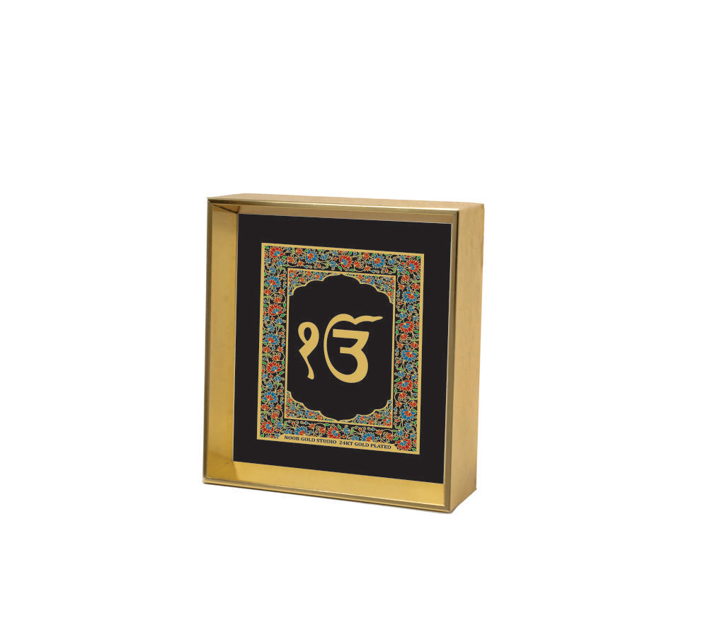 Ek Onkar Black - 24kt Gold Plated Dashboard Frame