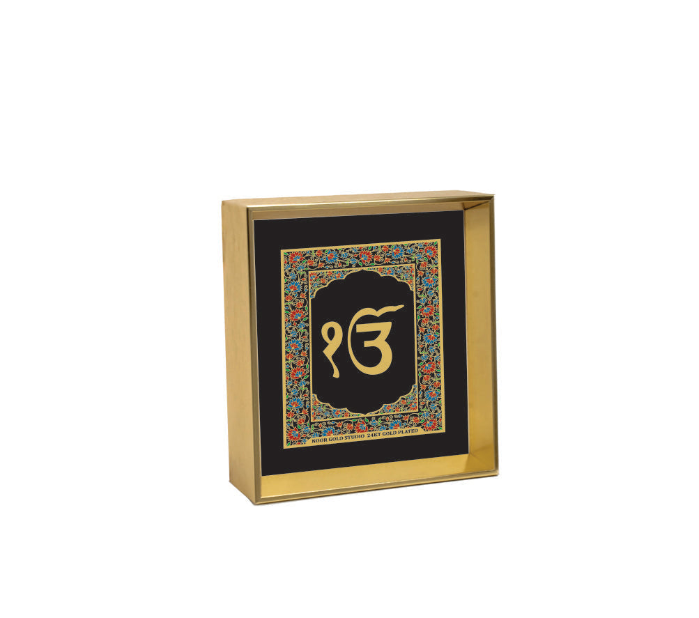 Ek Onkar Black - 24kt Gold Plated Dashboard Frame
