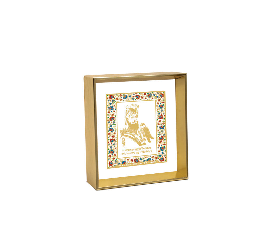Guru Gobind Singh Ji - 24kt Gold Plated Dashboard Frame