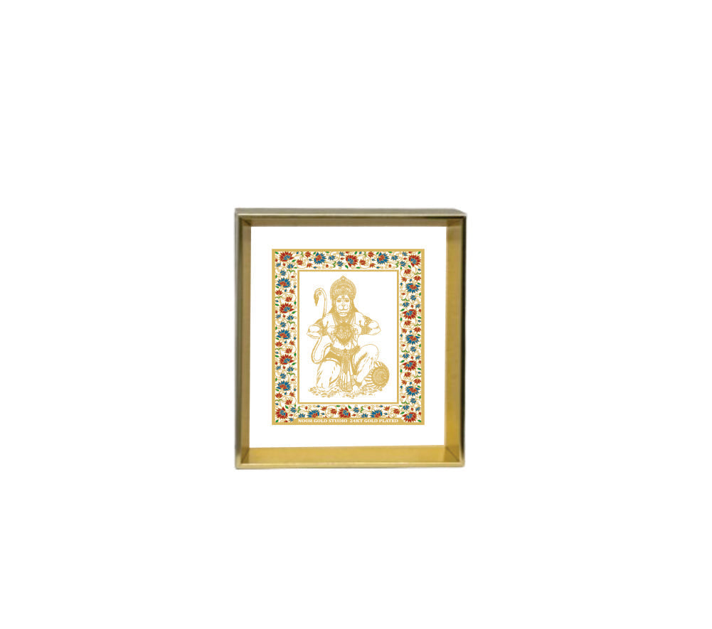 Hanuman Ji - 24kt Gold Plated Dashboard Frame