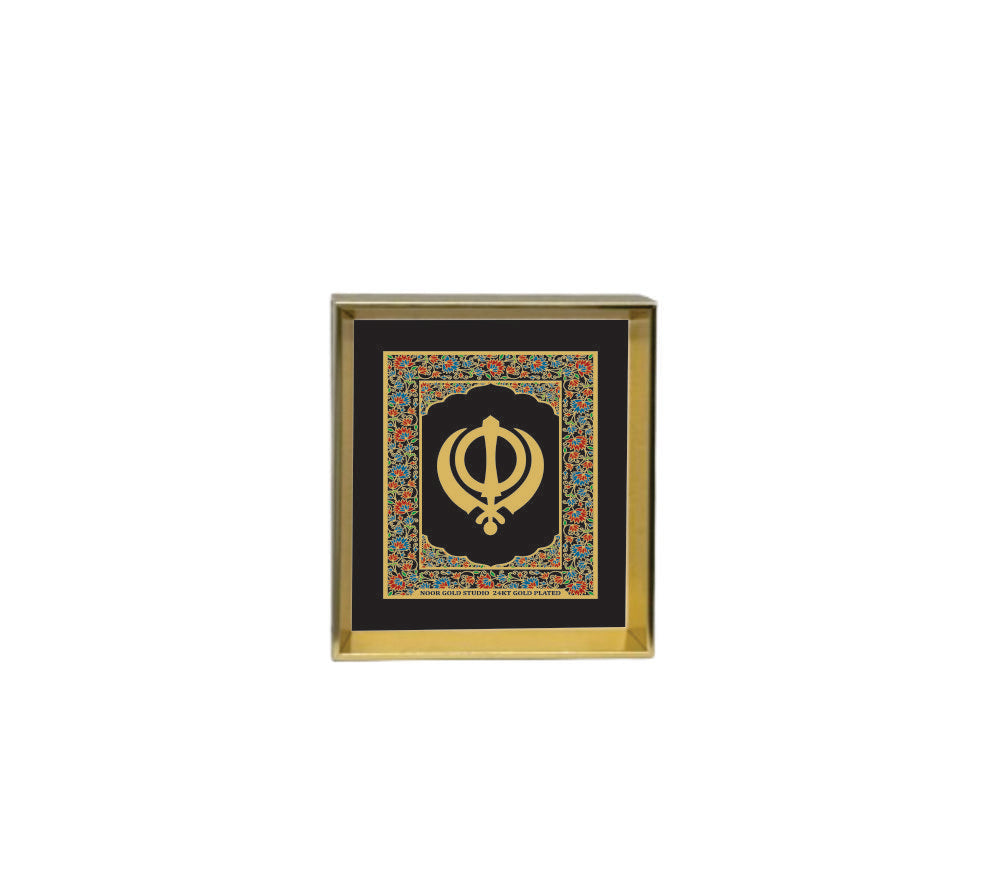Khanda Black - 24kt Gold Plated Dashboard Frame