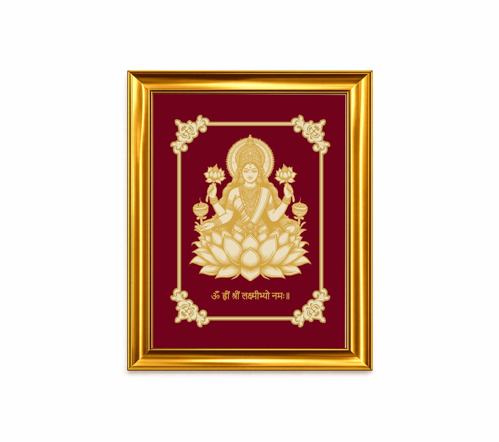 Goddess Laxmi Velvet Gold Frame | 24 Karat Gold-Plated