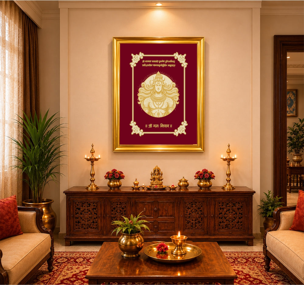 Adiyogi Velvet Gold Frame | 24 Karat Gold-Plated